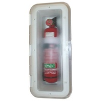 Fire Extinguisher with Clear Lid - White