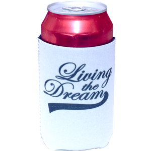 White Stubby Holder- Living The Dream