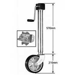 Heavy Duty Side Winding Swivel Jockey Wheel - 8&quot;